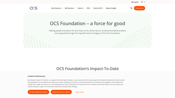 Screenshot of the Ocs Foundation website