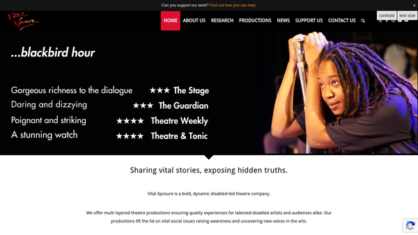 Screenshot of the Vital Xposure Limited website