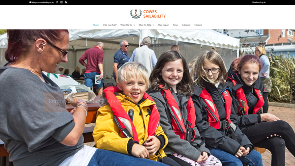 Screenshot of the Cowes Sailability Club website