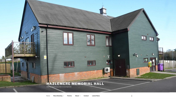 Screenshot of the Hazlemere Memorial Hall CIO website