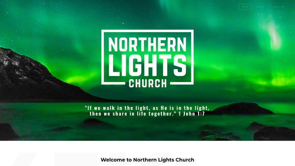 Screenshot of the Northern Lights Church website