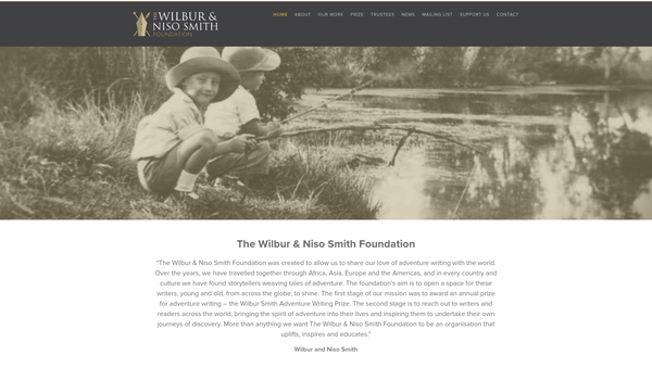 Screenshot of the The Wilbur And Niso Smith Foundation website