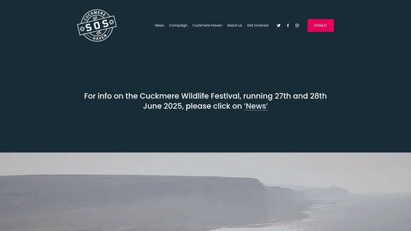 Screenshot of the Cuckmere Haven Sos website