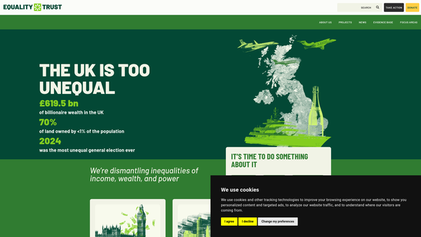 Screenshot of the The Equality Trust website