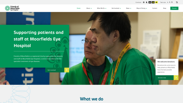Screenshot of the The Friends Of Moorfields Eye Hospital website