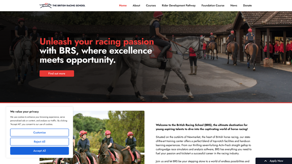 Screenshot of the Brs Education Limited website