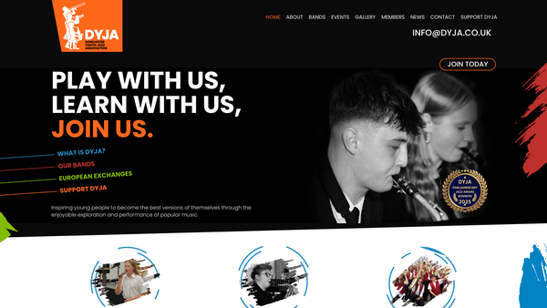 Screenshot of the Dyja website