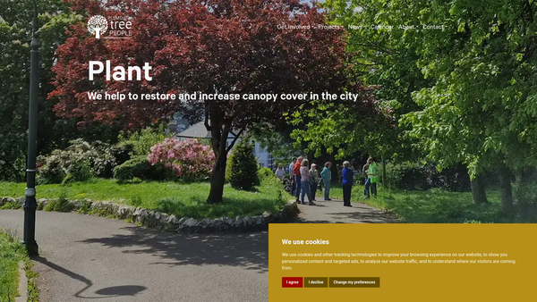 Screenshot of the Plymouth Tree People website
