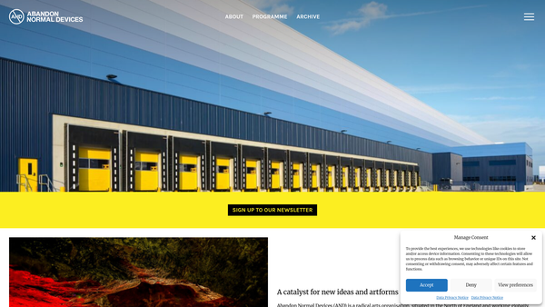 Screenshot of the Abandon Normal Devices website