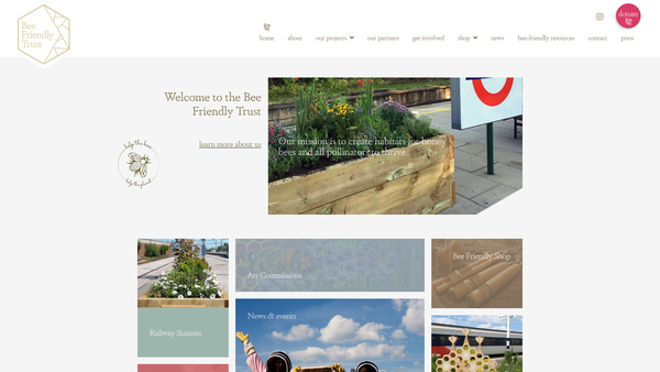 Screenshot of the The Bee Friendly Trust website