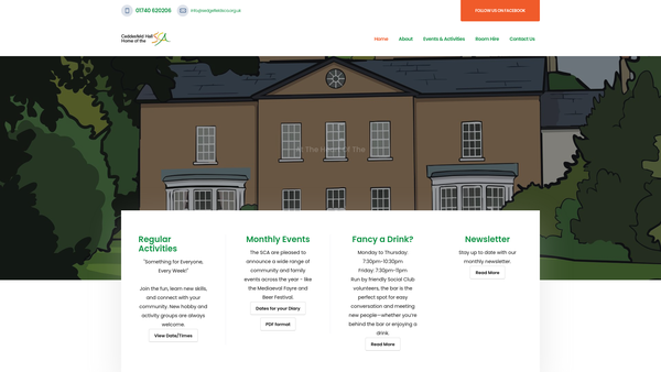 Screenshot of the Sedgefield Arts Recreation And Community Association website
