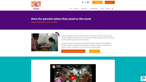 Screenshot of the Home-Start London website