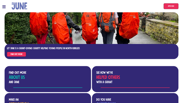 Screenshot of the Let June website