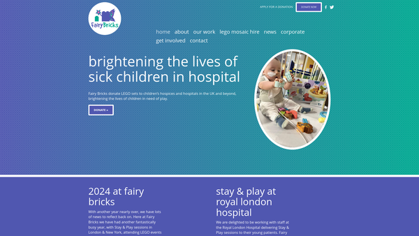 Screenshot of the Fairy Bricks website