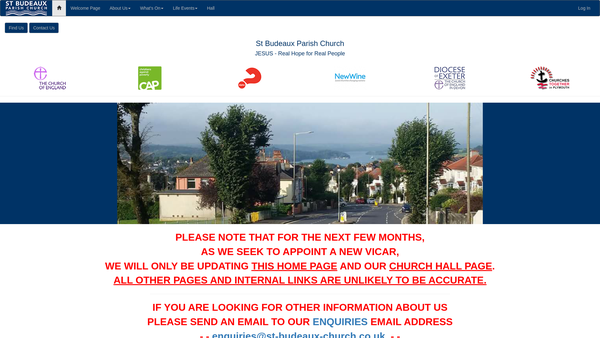 Screenshot of the The Parochial Church Council Of The Ecclesiastical Parish Of St Budeaux Plymouth website