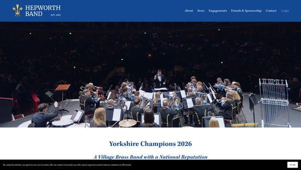 Screenshot of the The Hepworth Silver Prize Band website