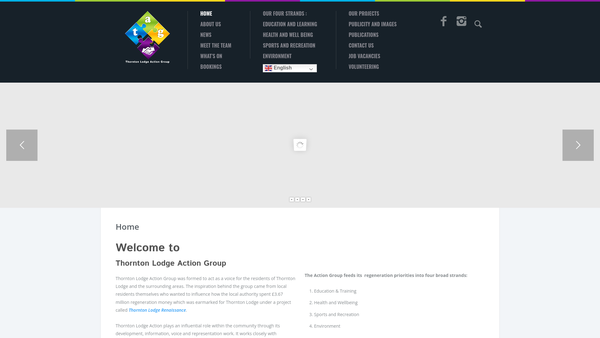 Screenshot of the Thornton Lodge Action Group website