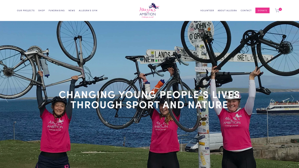 Screenshot of the Allegra's Ambition website