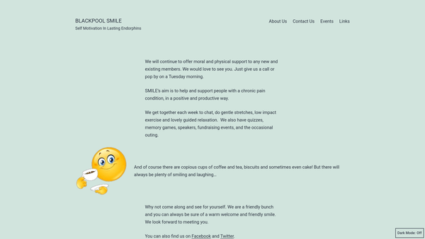Screenshot of the Blackpool Smile website