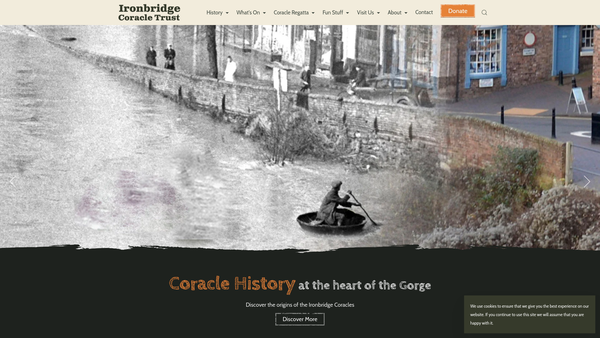 Screenshot of the Ironbridge Coracle Trust website