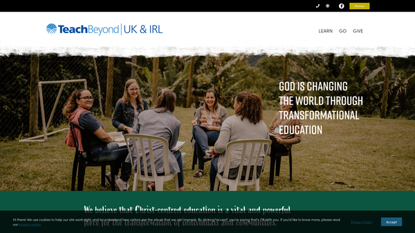 Screenshot of the Teachbeyond UK website