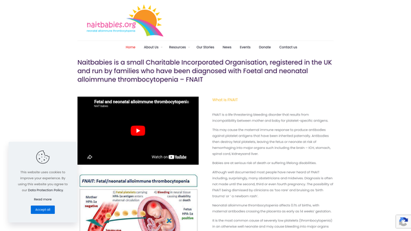 Screenshot of the Naitbabies website