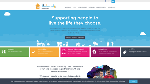 Screenshot of the Community Lives Consortium website