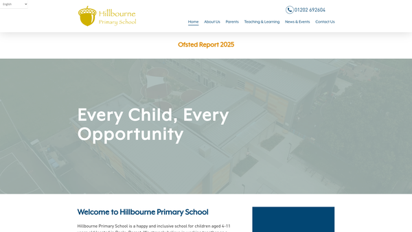 Screenshot of the Heart Of Hillbourne website