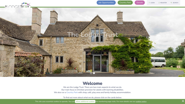 Screenshot of the The Lodge Trust CIO website