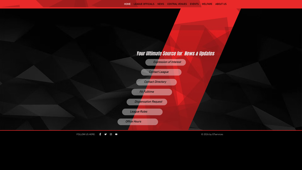 Screenshot of the Northumberland Junior Football League Limited website
