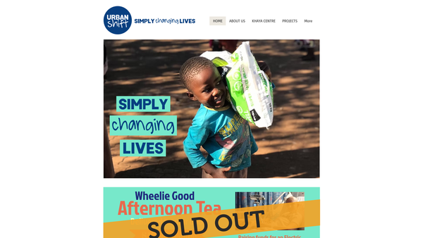 Screenshot of the Urban Shift website