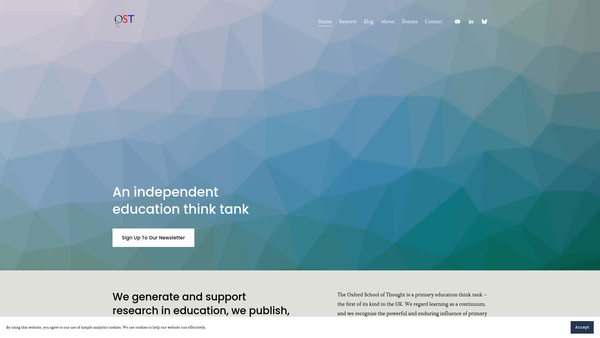Screenshot of the The Oxford School Of Thought website