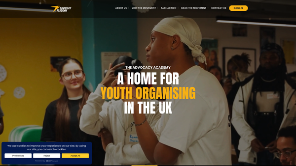 Screenshot of the The Advocacy Academy website