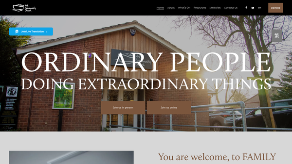 Screenshot of the Ark Community Church Sutton Coldfield website