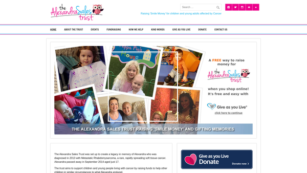 Screenshot of the The Alexandra Sales Trust website
