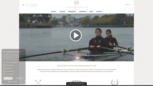 Screenshot of the Fulham Reach Boat Club website