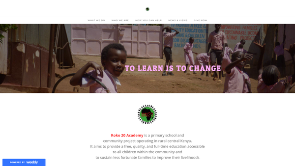 Screenshot of the Roko 20 website