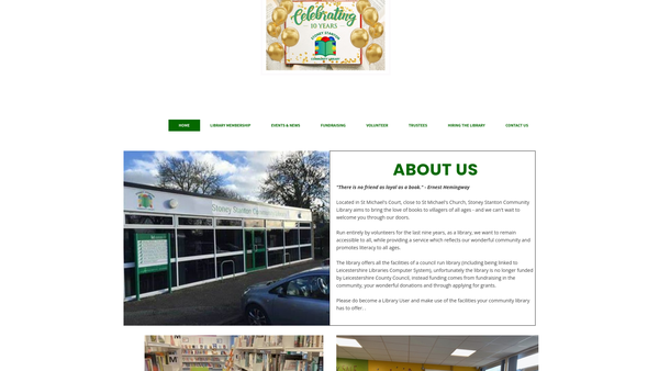 Screenshot of the Stoney Stanton Community Library website