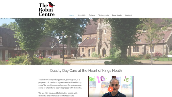 Screenshot of the The Robin Centre website