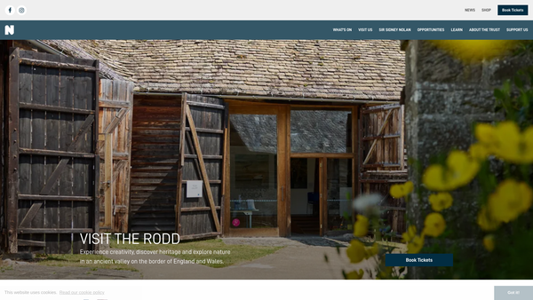 Screenshot of the The Sidney Nolan Trust website
