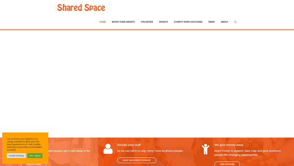 Screenshot of the Shared Space website
