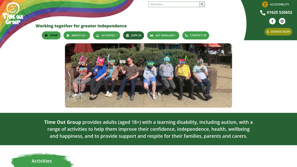 Screenshot of the Time Out Group (North West) website