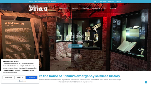 Screenshot of the National Emergency Services Museum website