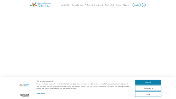 Screenshot of the Chartered Institute Of Ergonomics And Human Factors website