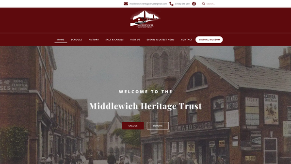 Screenshot of the Middlewich Heritage Trust website