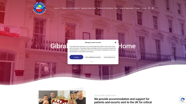 Screenshot of the Calpe House Limited website