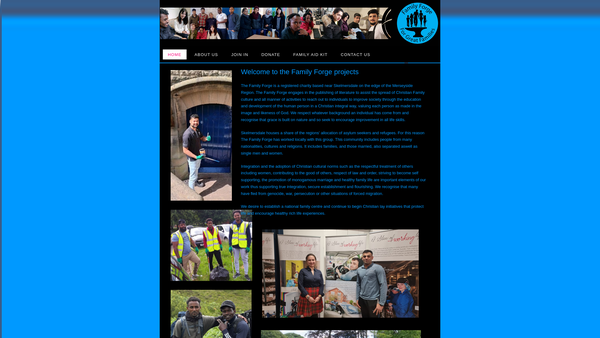 Screenshot of the The Family Forge website