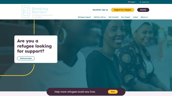 Screenshot of the Breaking Barriers website