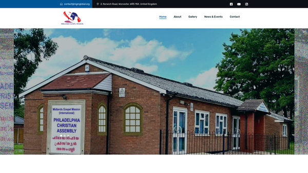 Screenshot of the Midlands Gospel Mission (International) website