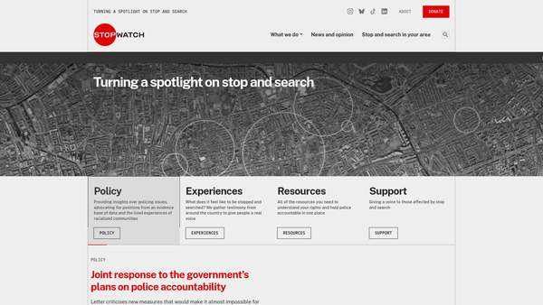 Screenshot of the Stopwatch website